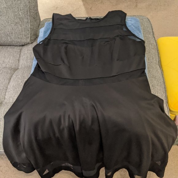 Ashley Stewart Black Mesh Peek-A-Boo Dress - Picture 2 of 6